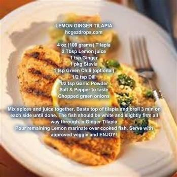 &quot;Hcg Recipes Phase 2 Tilapia Nutritional